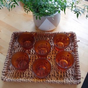 Duralex France Amber Glass Tea Coffee Cups Vintage